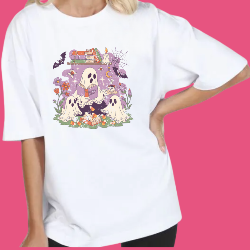 "Grunge Bookish Ghosts" Oversize Tshirt - Pre Order (01/09/2025)
