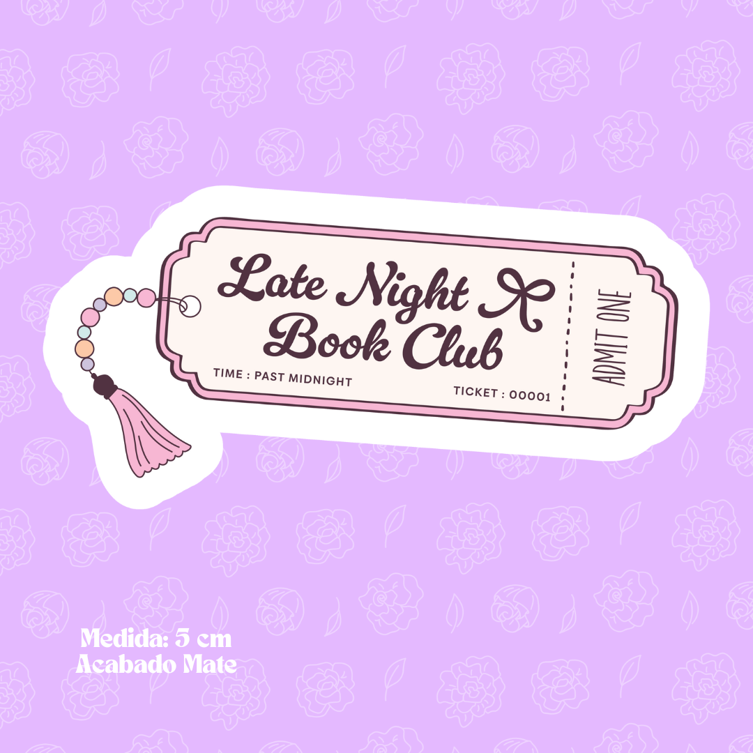 "Late Night, Book Club" Bookish Sticker