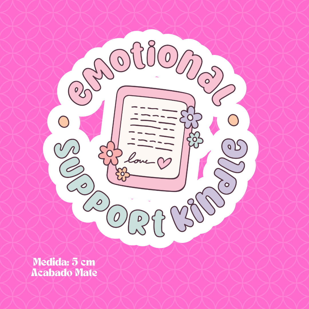 "Emotional Support Kindle" Bookish Sticker
