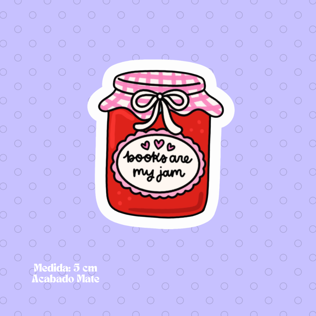 "Books Are My Jam" Bookish Sticker