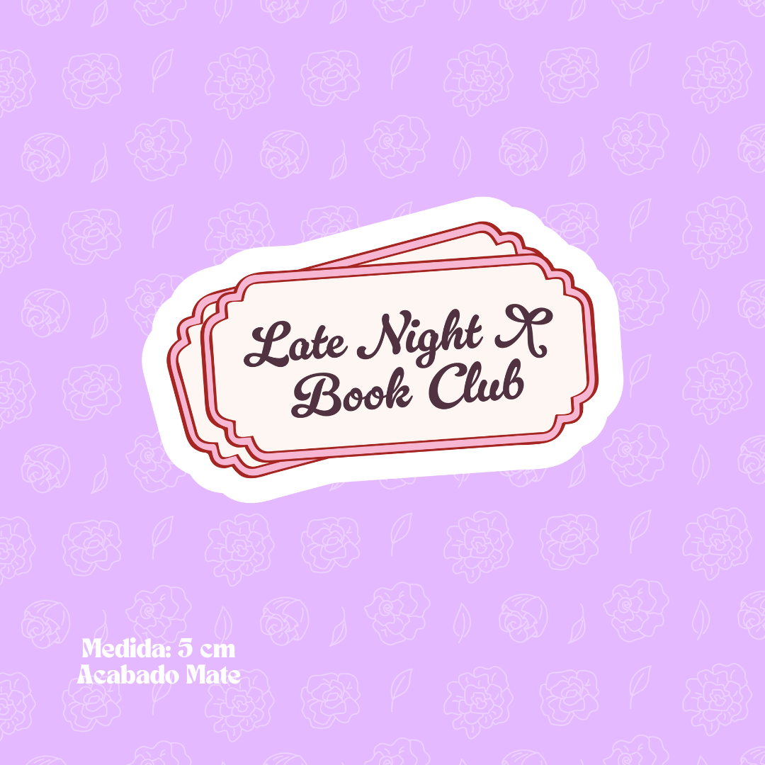 "Late Night Book Club V2" Bookish Sticker