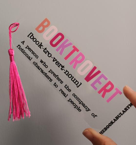 "Booktrovert" Separador de Acrílico