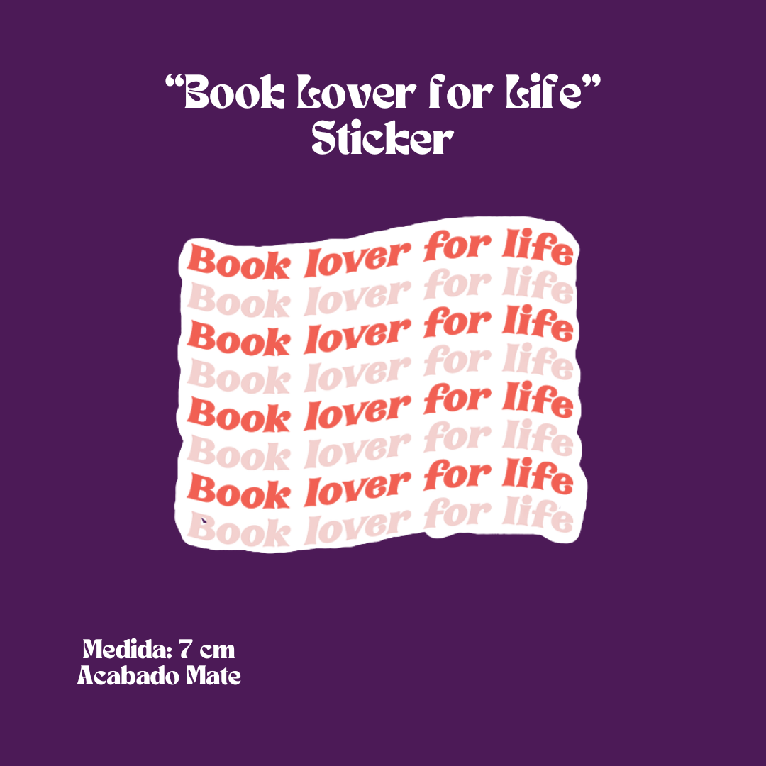 "Book lover for life" Sticker