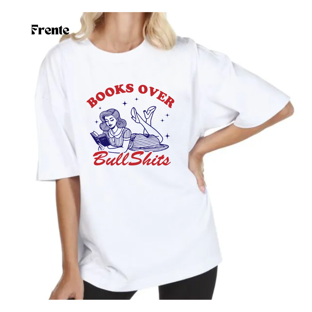 "Books Over Bullshit" Oversize T-Shirt