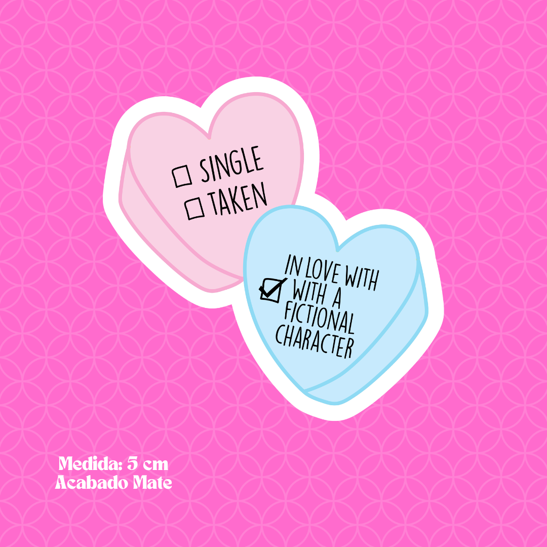 "In Love With A Fictional Character" Bookish Sticker