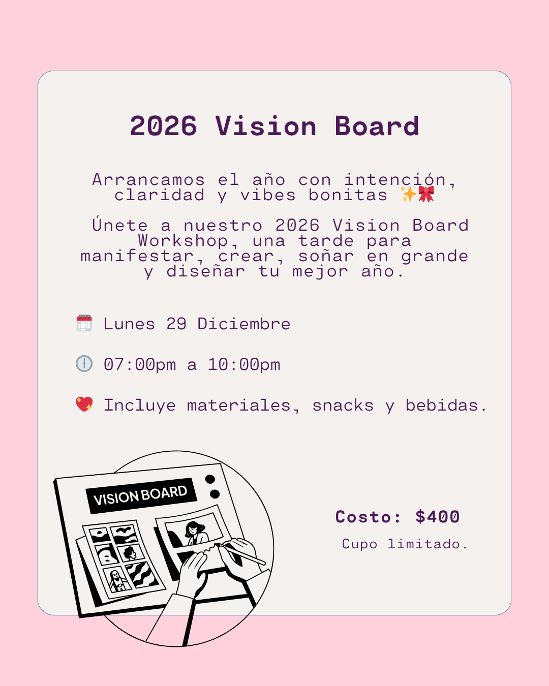 2026 Vision Board - Lunes 29 Diciembre