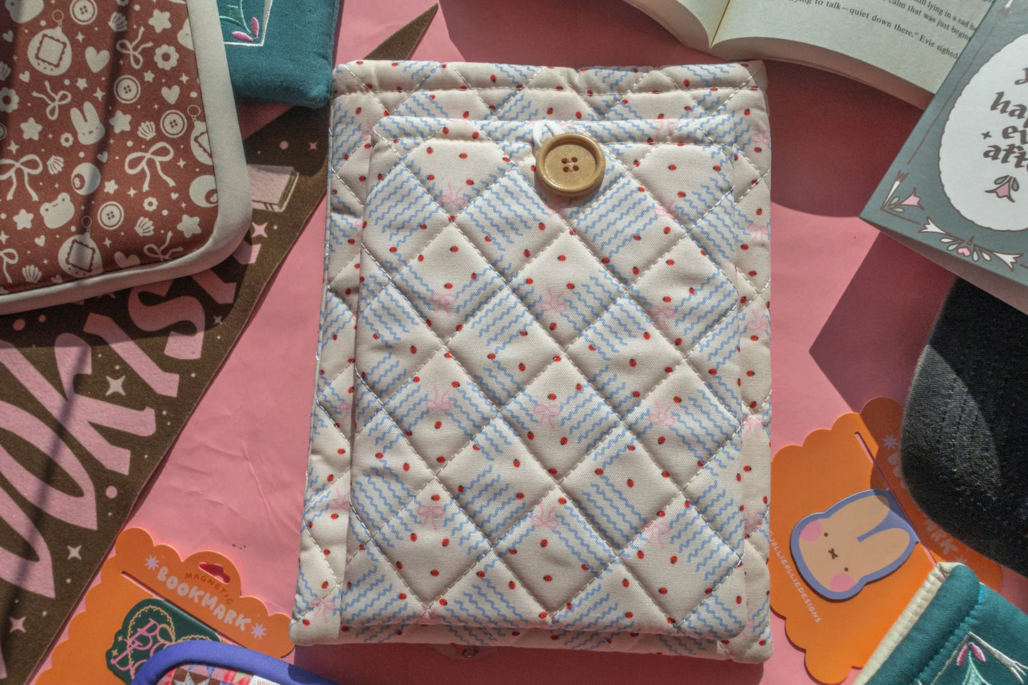 Quilted Ladybug Book/Kindle Sleeve