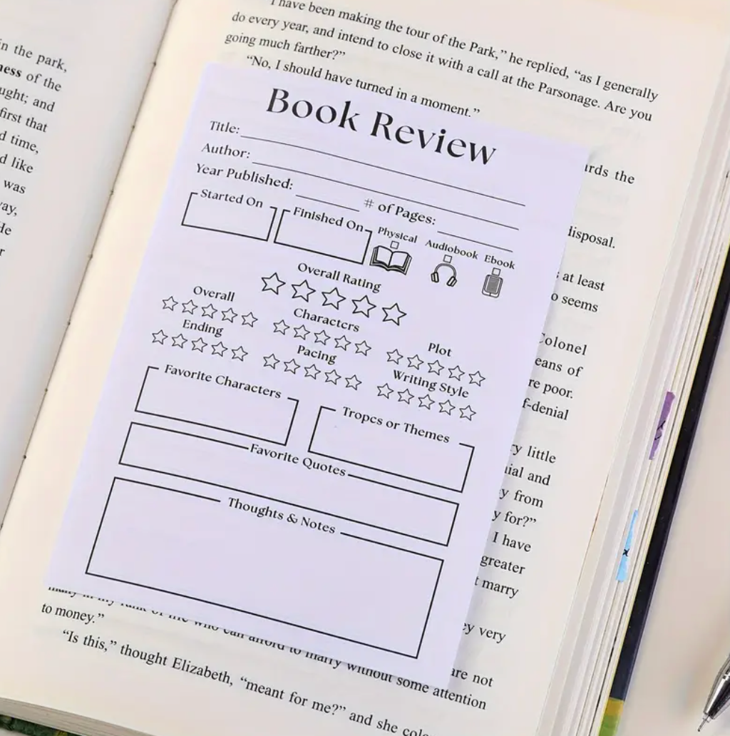Book Review Note Pad