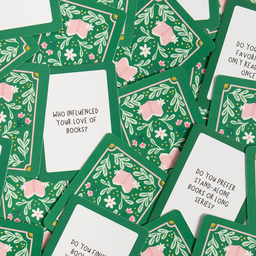Book Club Ice Breakers Game - Deck of Cards + Storage Tin
