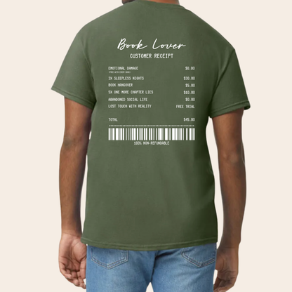 Book Lover Tshirt (Verde Militar)