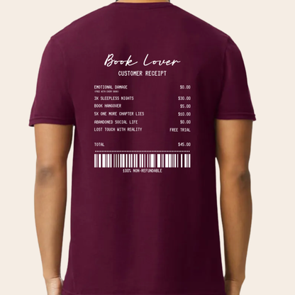 Book Lover Tshirt (Vino)