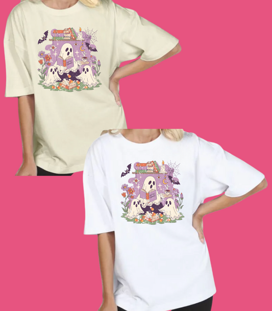 "Grunge Bookish Ghosts" Oversize Tshirt - Pre Order (01/09/2025)