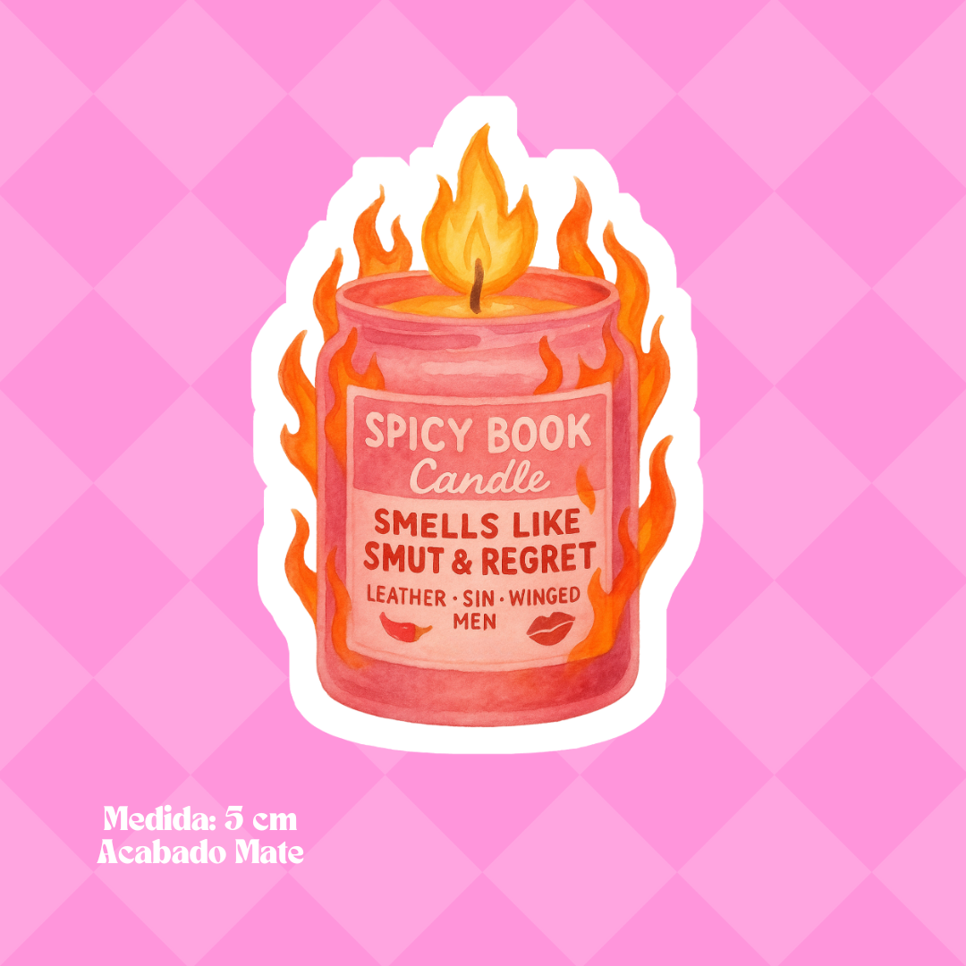 "Spicy Book Candle" Bookish Sticker