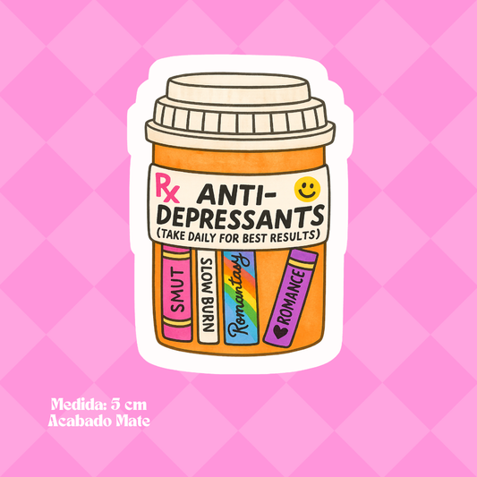 "Anti-Depressants" Bookish Sticker