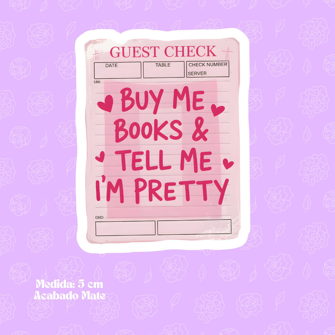 "Buy Me Books - Check" Bookish Sticker