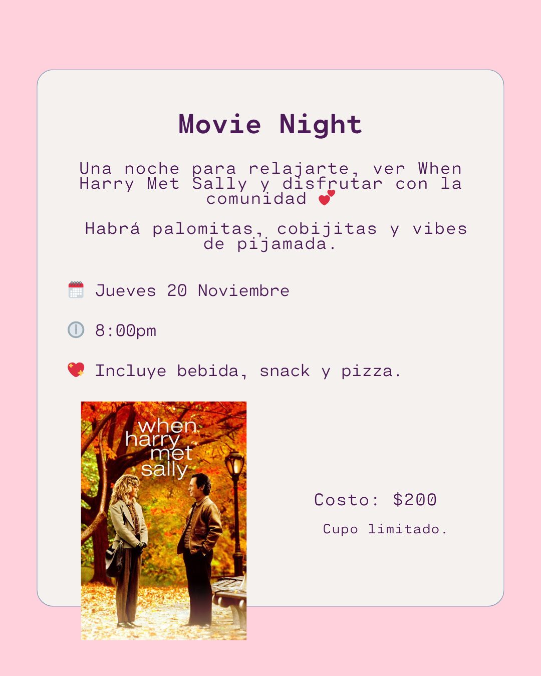 Movie Night - When Harry Met Sally (Jueves 20 Noviembre)