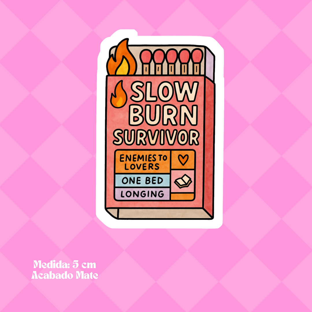 "Slow Burn Survivor" Bookish Sticker