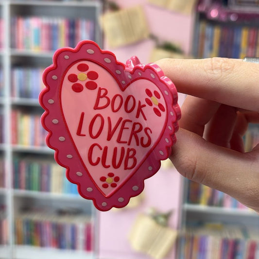 Book Lover Heart Shaped Hair Claw Clip