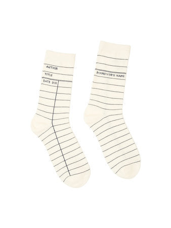 Library Card (White) Socks