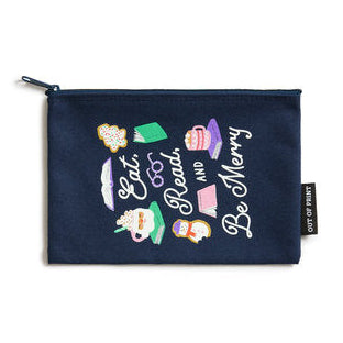 Eat, Read, & Be Merry Pouch