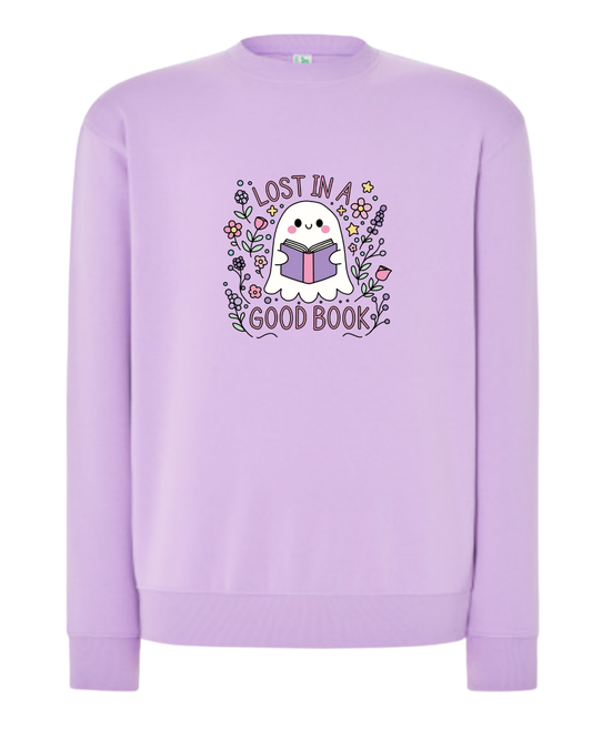"Lost in a Good Book" Lilac Sweatshirt