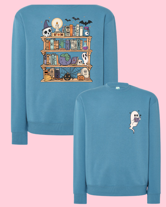 "Halloween Library" Blue Sweatshirt - Pre Order (01/09/2025)