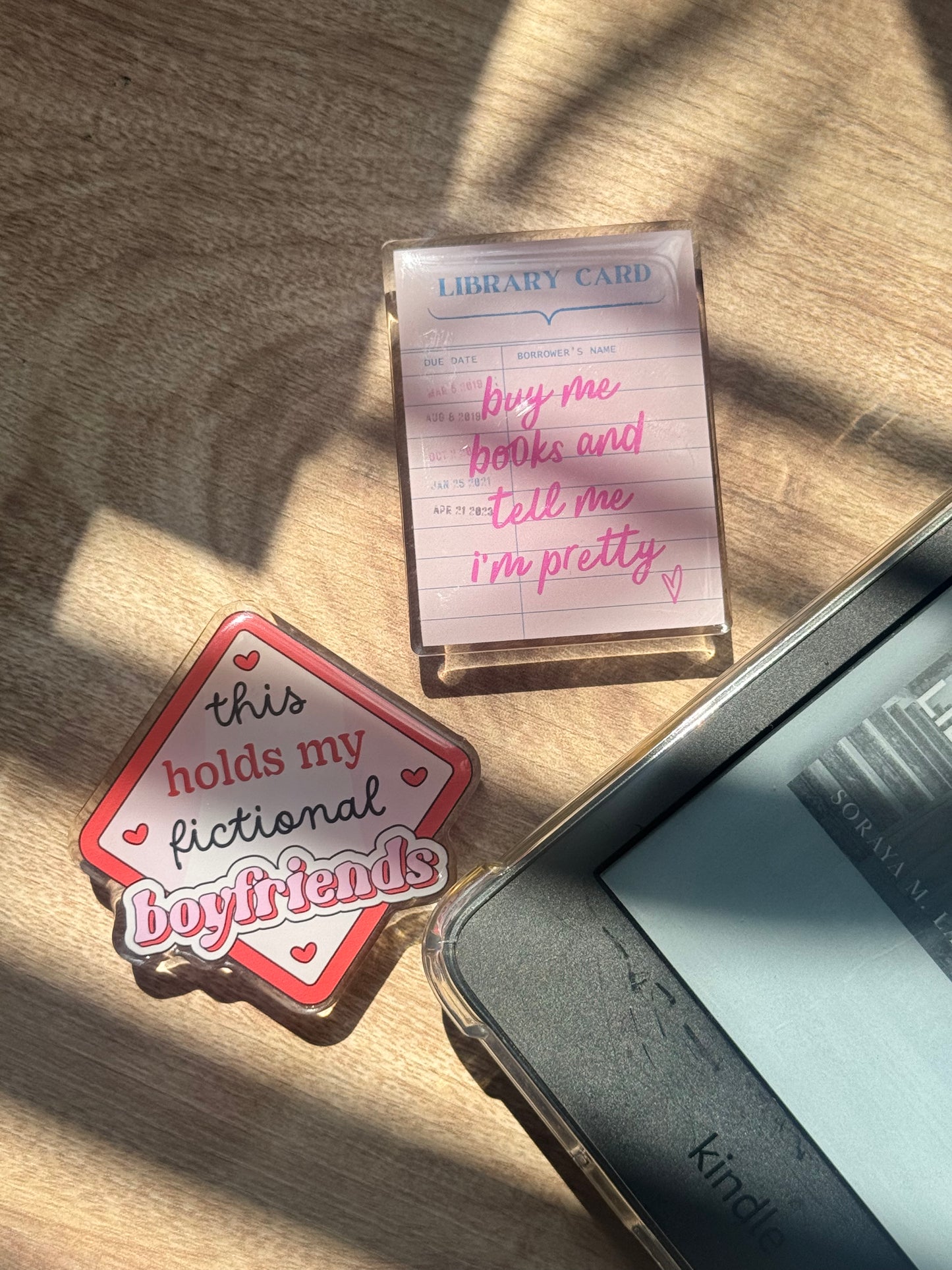 "This holds my fictional boyfriends" Kindle Grip