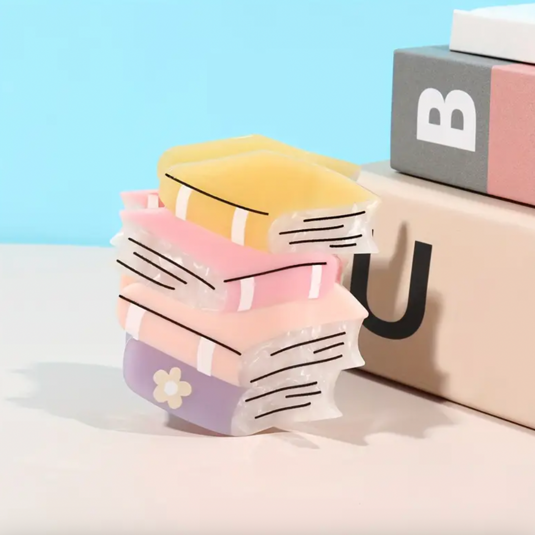 "Stack of Books" Hair Clip