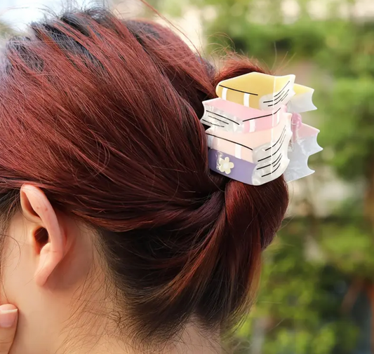 "Stack of Books" Hair Clip